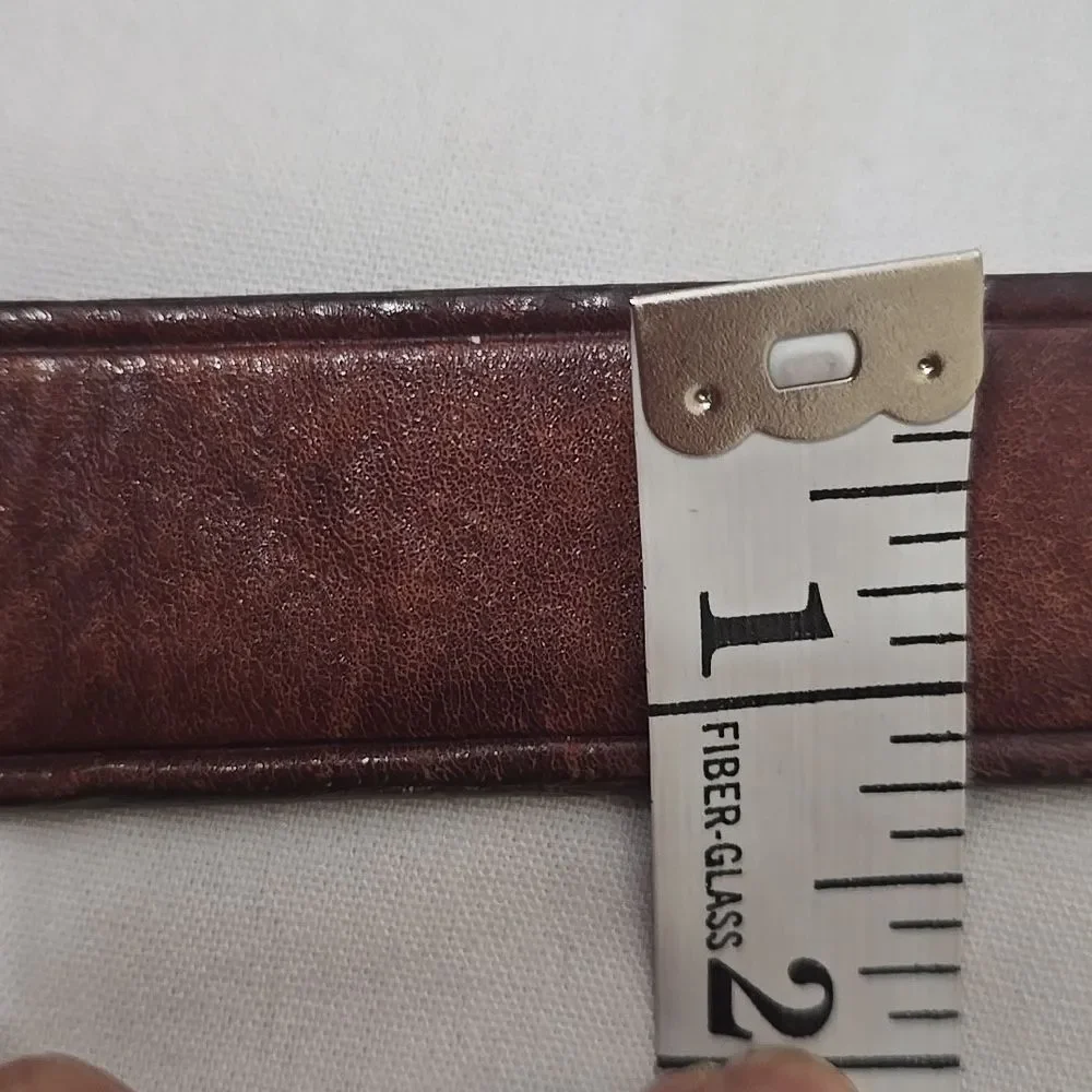 R.E. Fennell Vintage,‎ Brown Leather Belt with Gold Buckle